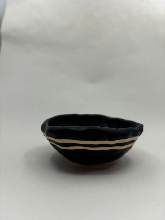 Mini Pinch Bowls in Black and White Stripes